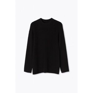 Vince Camuto Women’s Black Wide Ribbed Mock Neck Pullover Sweater, Size M